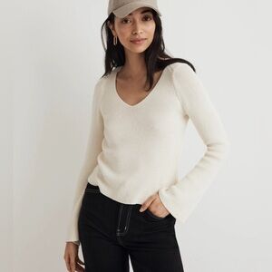 Madewell Flared-Sleeve V-Neck Sweater size L